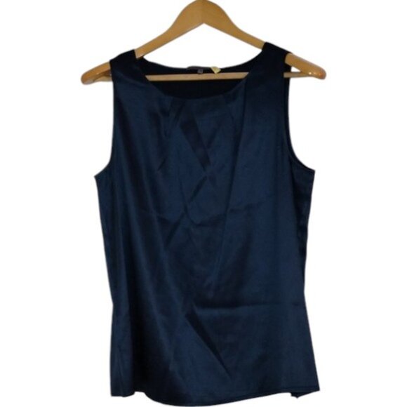 Cassis navy blue silk sleeveless camisole top size M - Picture 3 of 4